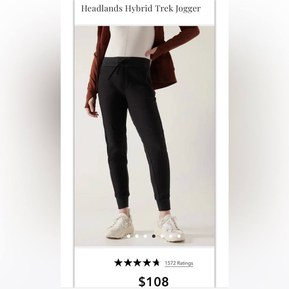 Athleta Headlands Hybrid Trek Jogger Nylon Terry Pants Womens size 0